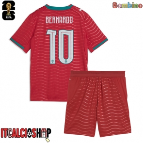 Portogallo Bernardo Silva #10 Prima Maglia Bambino Mondiali 2026 Manica Corta (+ Pantaloni corti)
